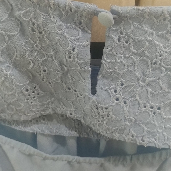 Mine Girls' embroidered Sleeveless Ruffle Top Blue - Picture 4 of 9